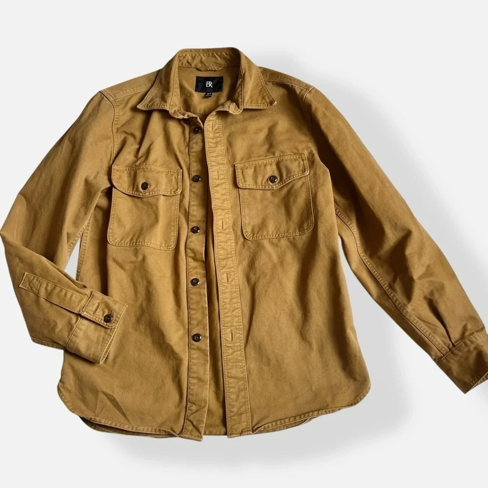 Banana Republic Brown Utility Jacket Shacket Classic Collar Size S Menswear